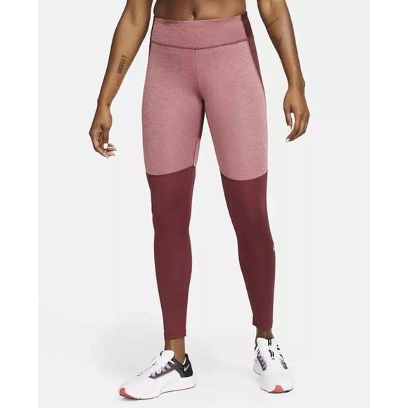 Women’s Nike One Running Tights Mid Rise Berry Size Medium New with tags - Picture 1 of 13